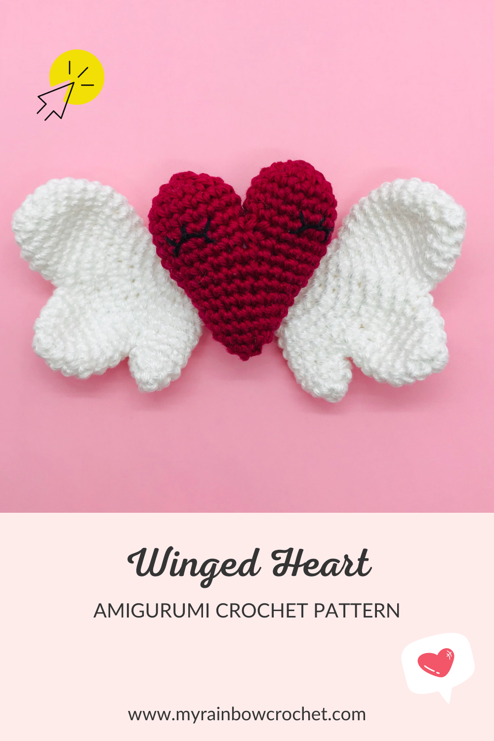 crochet pattern winged heart