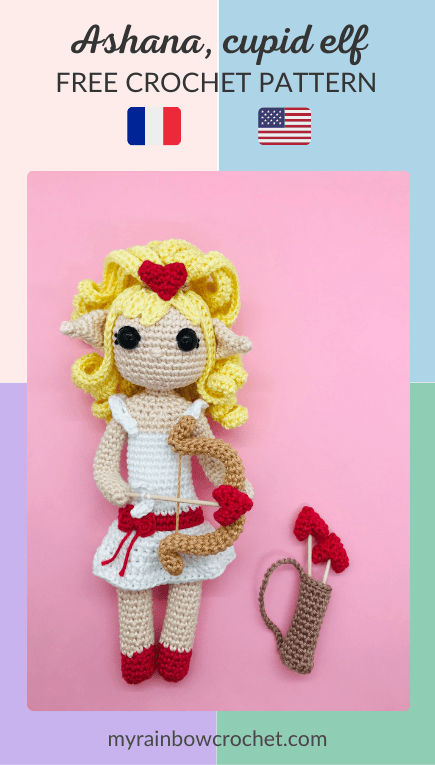 ashana cupid elf love valentine day free crochet pattern easy beginner doll amigurumi US 2
