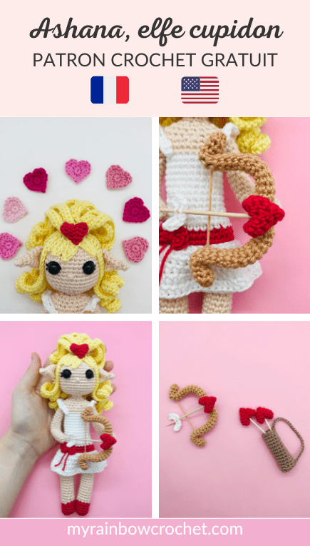 ashana elfe cupidon amour saint valentin patron crochet gratuit facile débutant poupée amigurumi