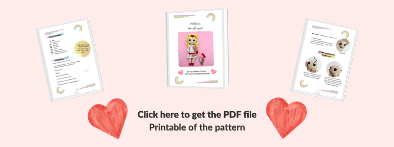 ashana cupid elf crochet pattern doll amigurumi beginner free love heart bow