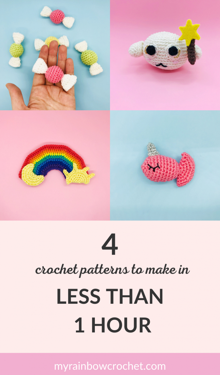 4 crochet patterns to make in less than 1 Hour - My Rainbow Crochet