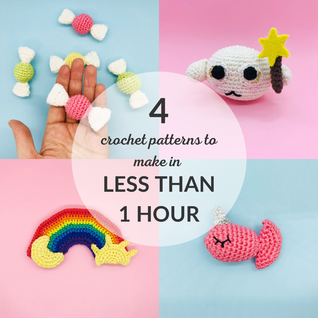 4 crochet patterns to make in less than 1 Hour - My Rainbow Crochet