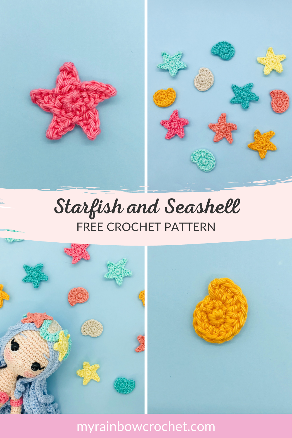 crochet pattern starfish seashell