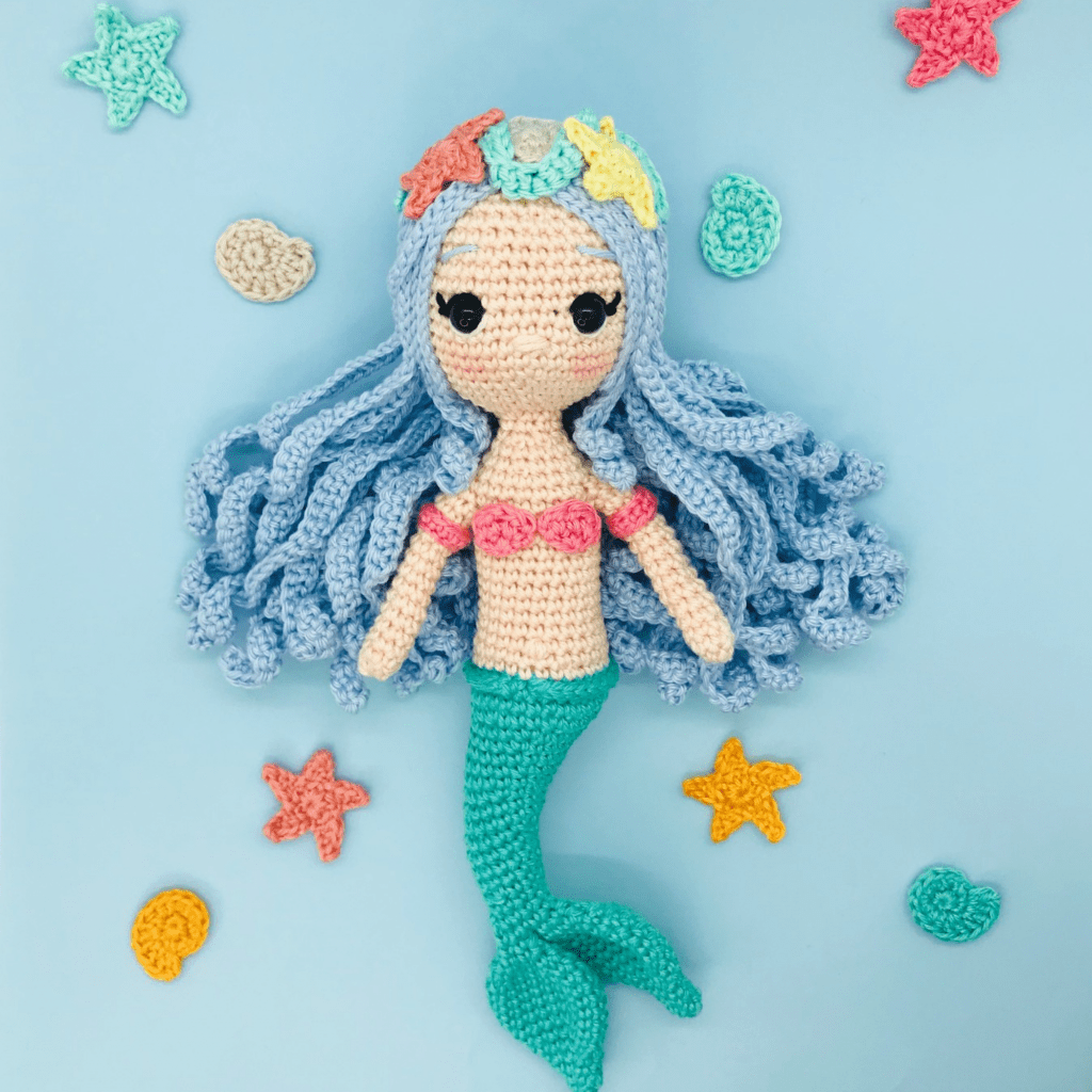 crochet pattern mermaid doll princess amigurumi