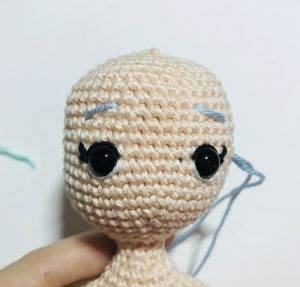 eyebrows marea mermaid princess easy crochet pattern doll amigurumi beginner free