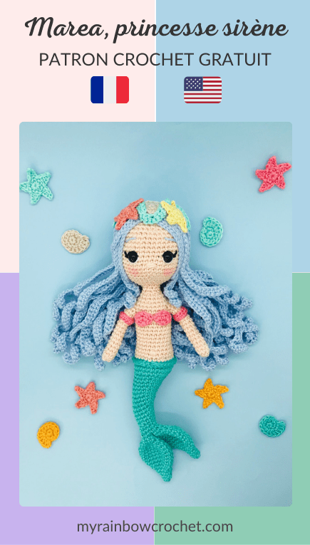 marea princesse sirène patron crochet poupée amigurumi débutant gratuit