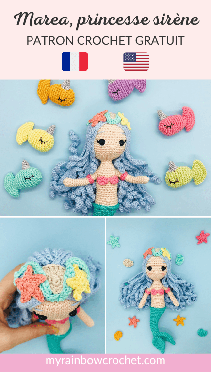 marea princesse sirène patron crochet poupée amigurumi débutant gratuit