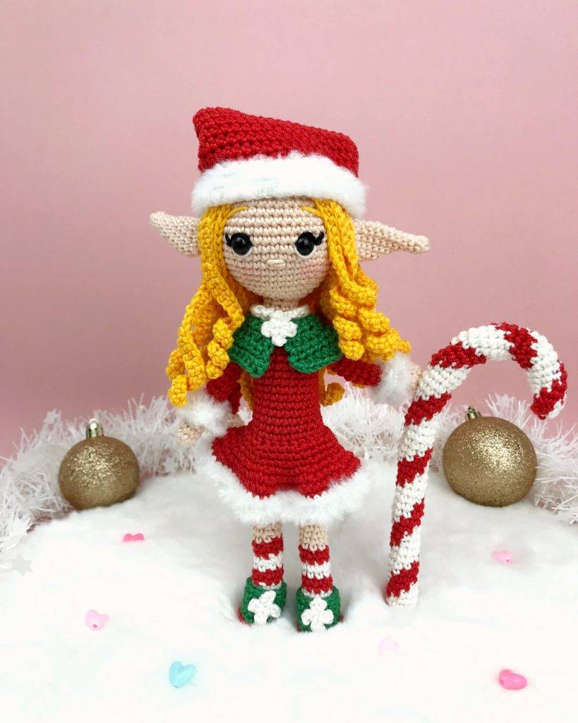 elerinna christmas elf crochet pattern doll amigurumi beginner free