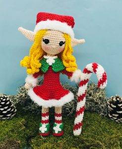 candy cane elerinna christmas elf crochet pattern doll amigurumi beginner free