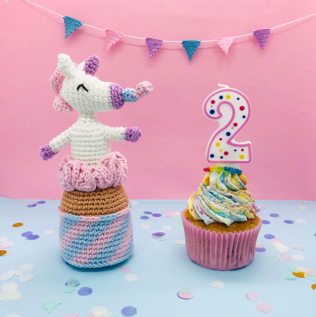 crochet pattern unicorn birthday cupcake
