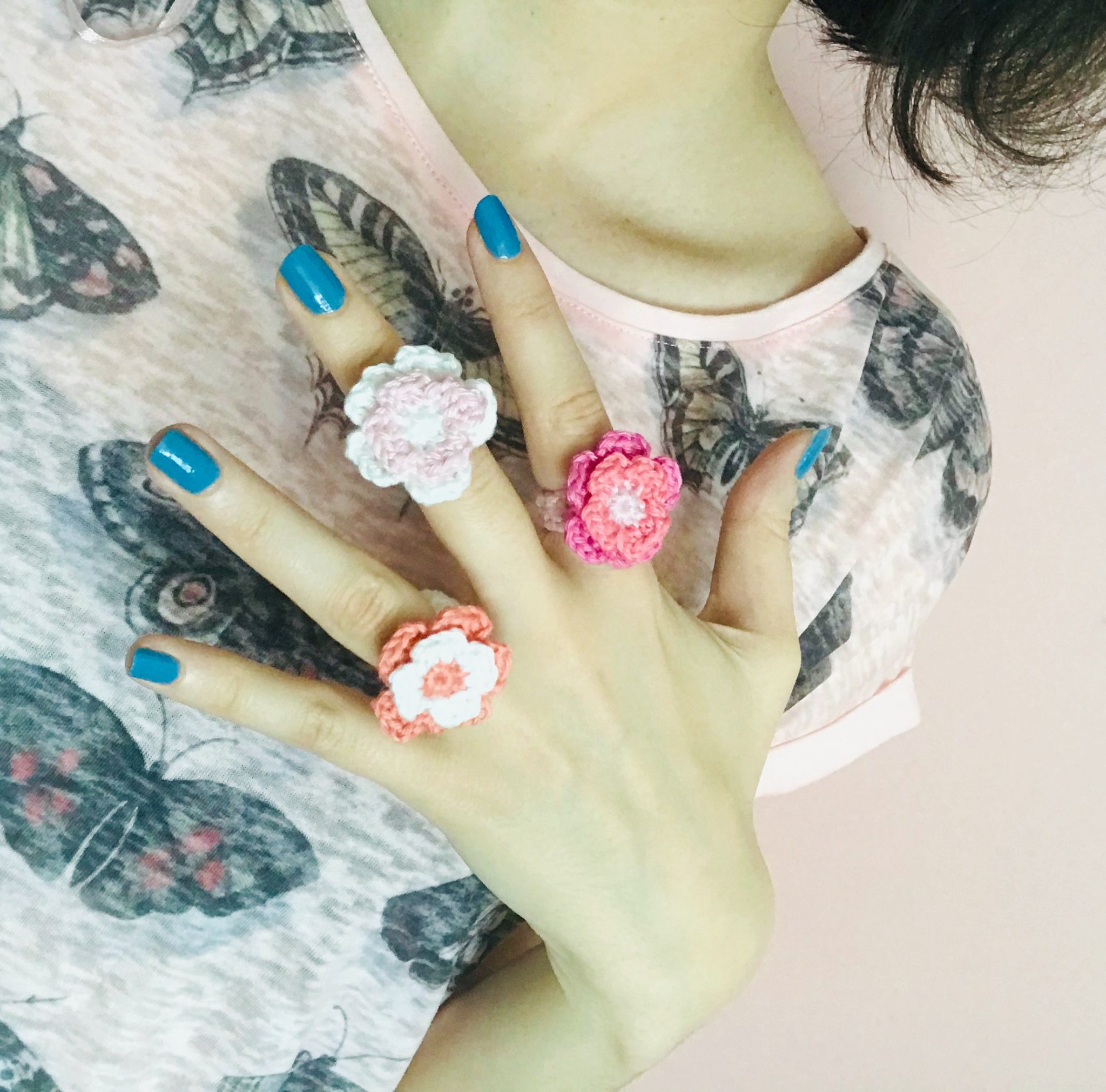 Crochet Flower Ring Crochet pattern My Rainbow Crochet