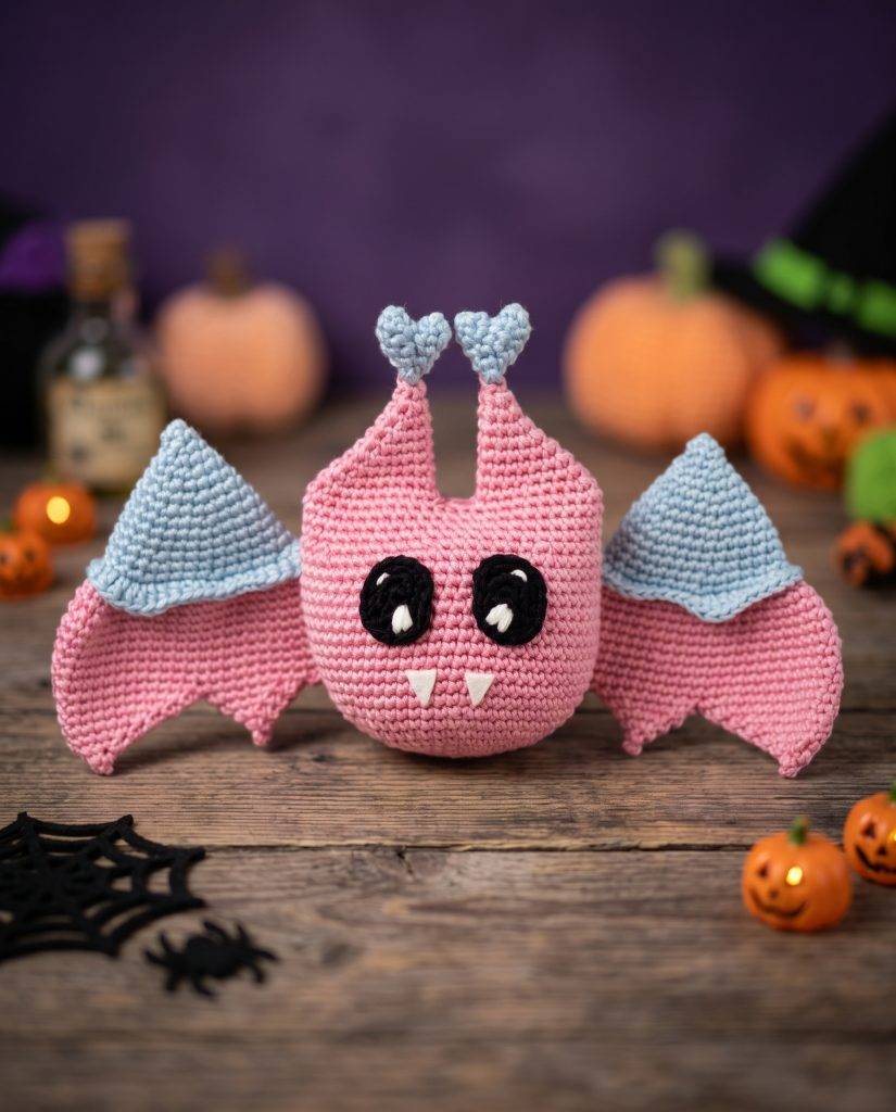patron crochet vampina chauve-souris amour halloween