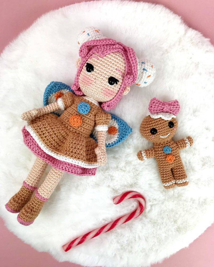 Gingerbread Lady Pattern Lady Gingerbread - Crochet Amigurumi pattern - My Rainbow Crochet