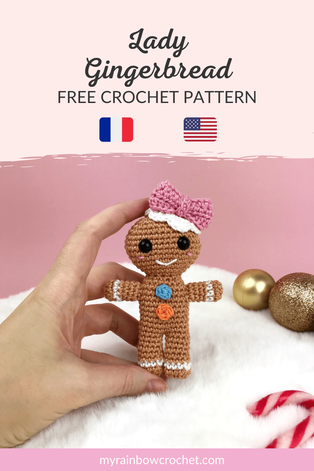 crochet pattern lady gingerbread amigurumi