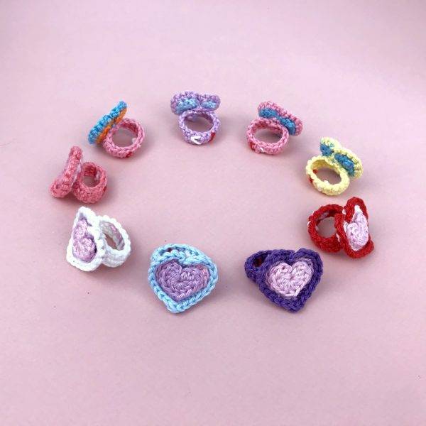 crochet pattern ring heart jewelry tutorial
