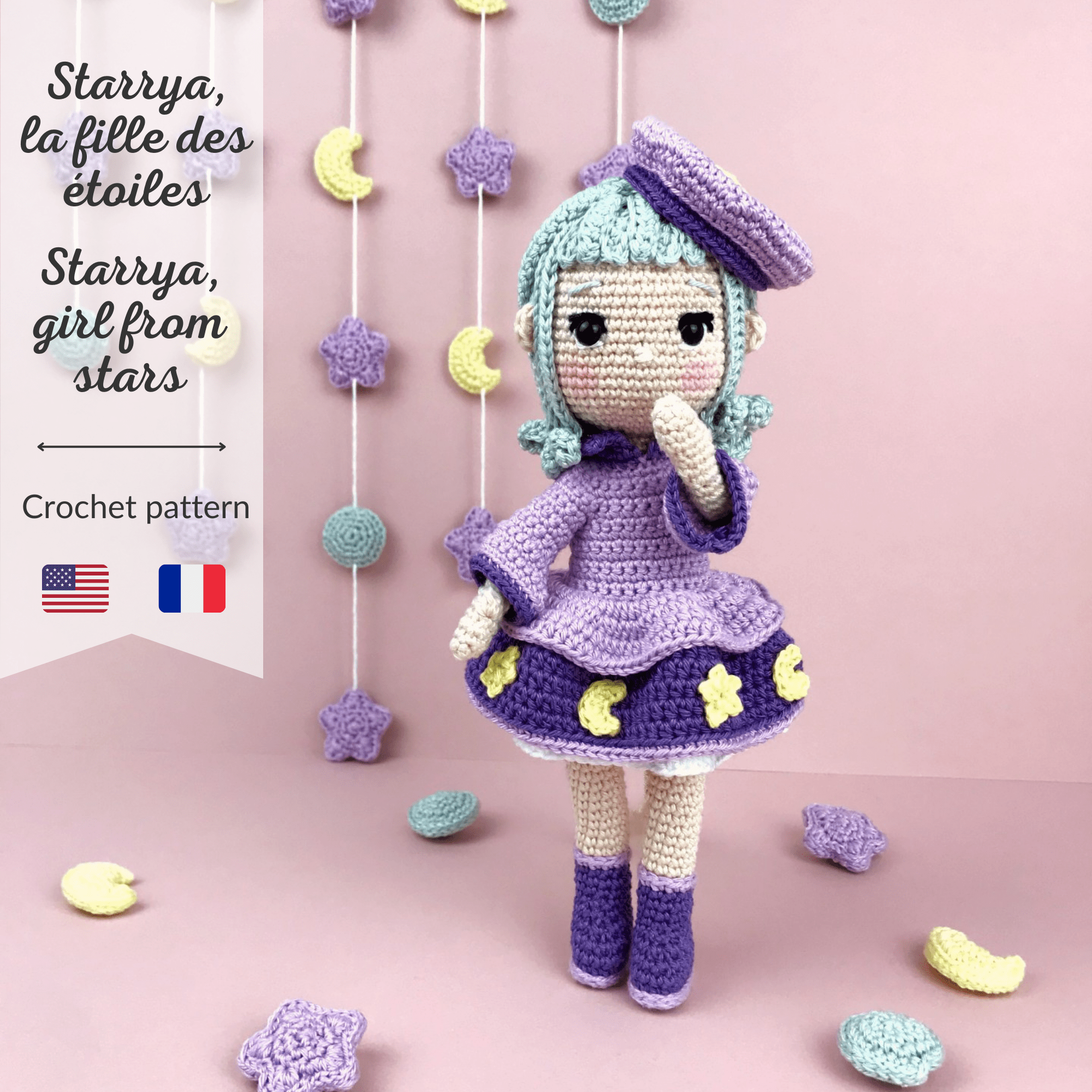 Starrya, girl from stars - Crochet Amigurumi pattern - My Rainbow Crochet