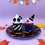 patron crochet amigurumi cupcake squelette halloween
