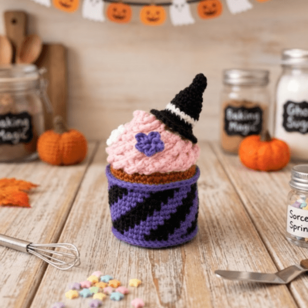 cupcake halloween sorcière squelette patron crochet amigurumi débutant facile food