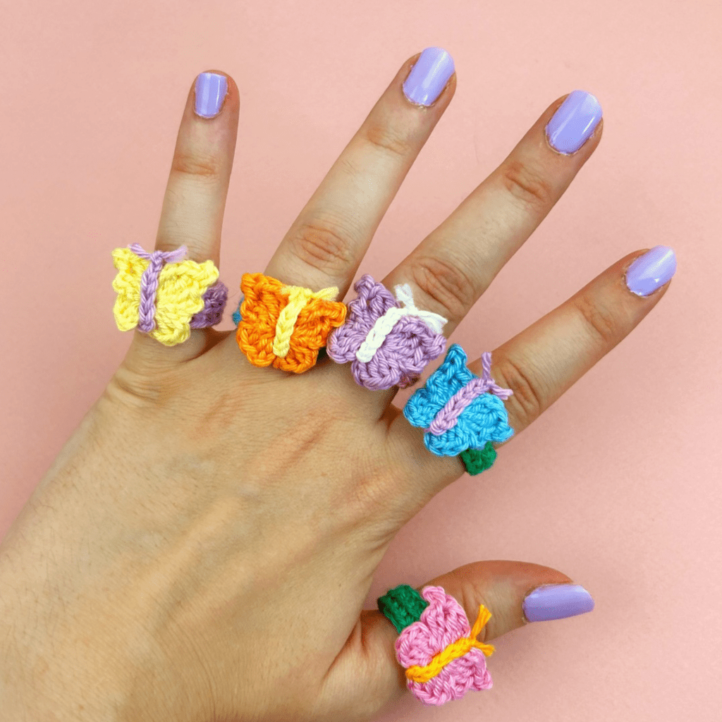 Rainbow Loom Bow Ring Butterfly Ring Crochet Pattern Jewelry My