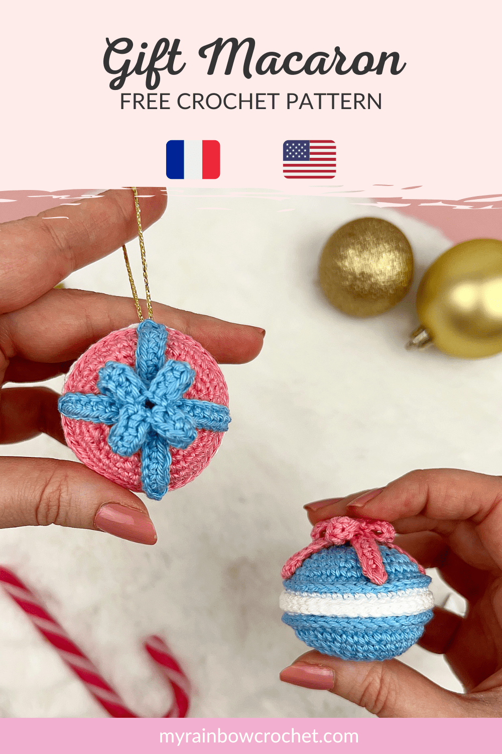 christmas gift macaron easy crochet amigurumi pattern beginner food decoration