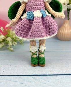 eva fée printemps poupée crochet facile amigurumi robe fleur débutant