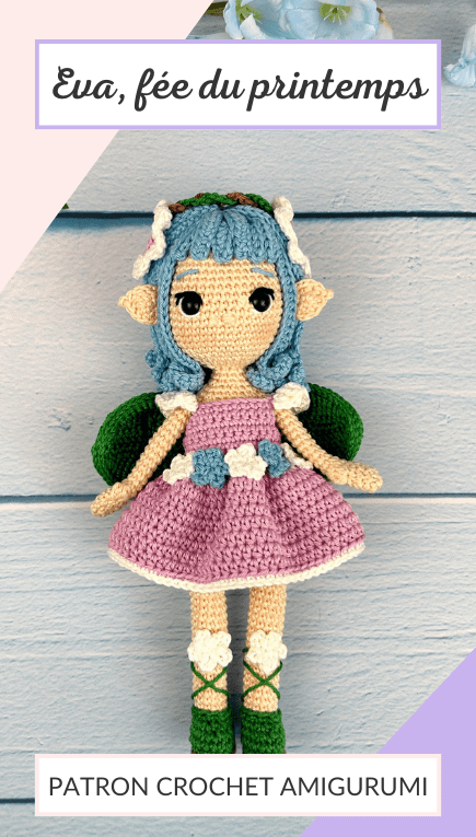eva fée printemps poupée crochet facile amigurumi robe fleur débutant