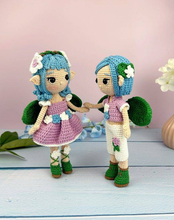 evan spring fairy doll easy amigurumi boy flower beginner