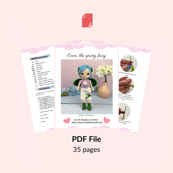 evan spring fairy doll easy amigurumi boy flower beginner