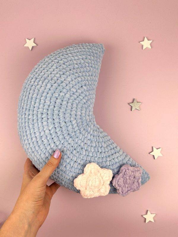 coussin lune patron crochet facile gratuit pour débutant amigurumi décoration chambre bébé étoile