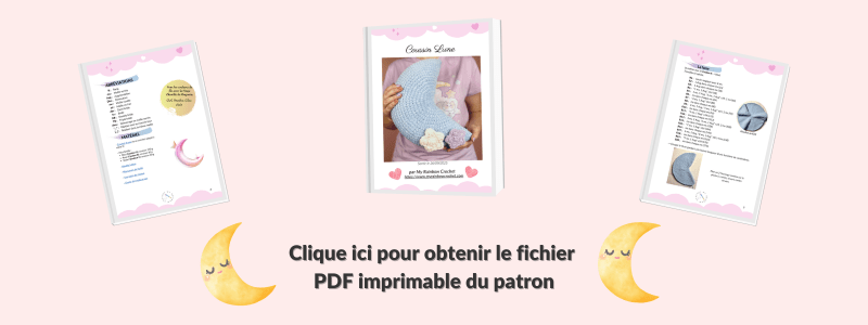 coussin lune patron crochet facile gratuit pour débutant amigurumi décoration chambre bébé étoile