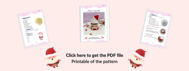 santa cupcake free crochet pattern easy beginner food 