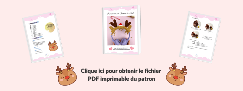 housse casque audio Renne de noël patron crochet decoration accessoire amigurumi débutant gratuit