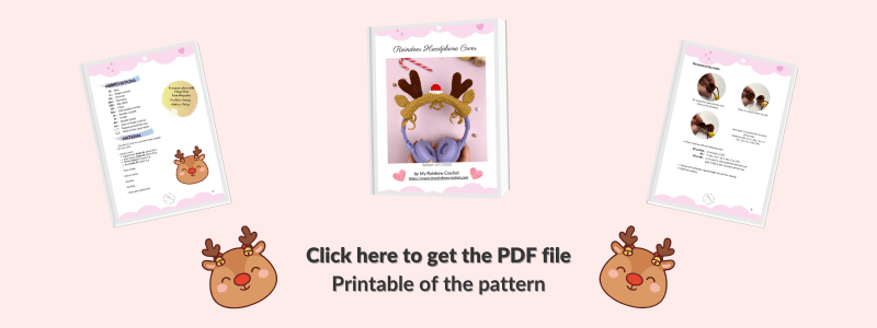 christmas reindeer headphone cover free crochet pattern easy beginner accessory