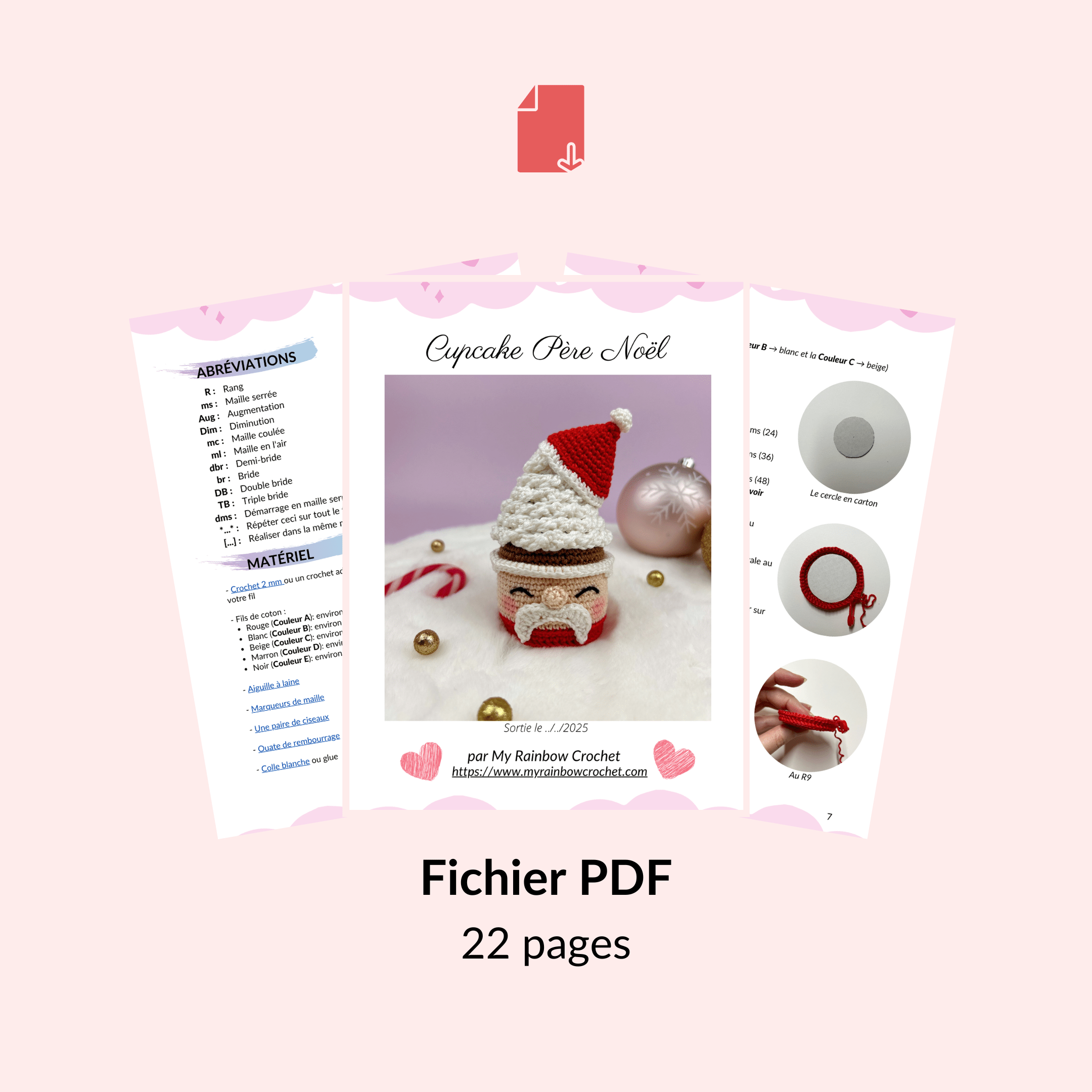 cupcake père noël patron crochet nourriture dinette amigurumi débutant gratuit