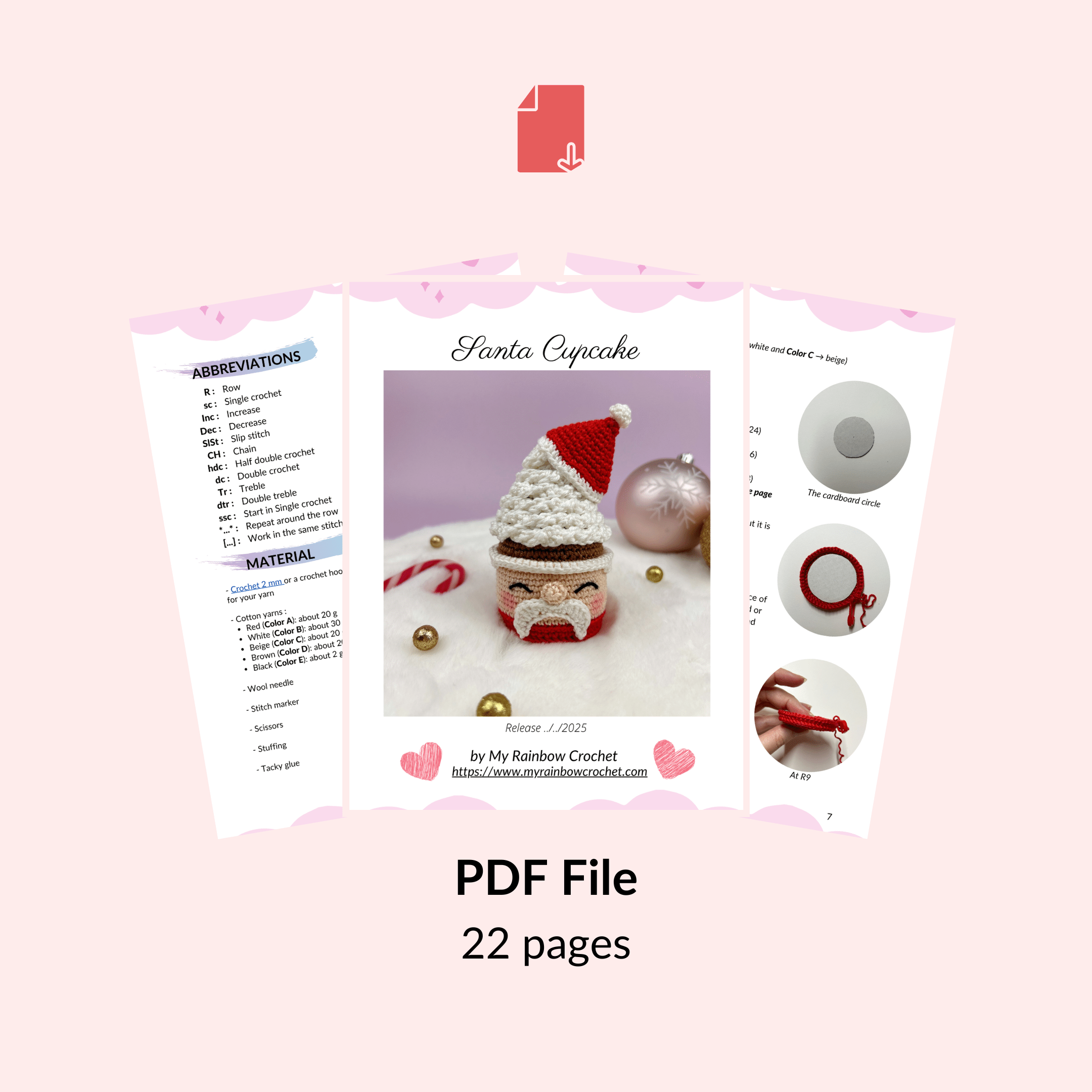 santa clause cupcake crochet pattern food dinette amigurumi free beginner
