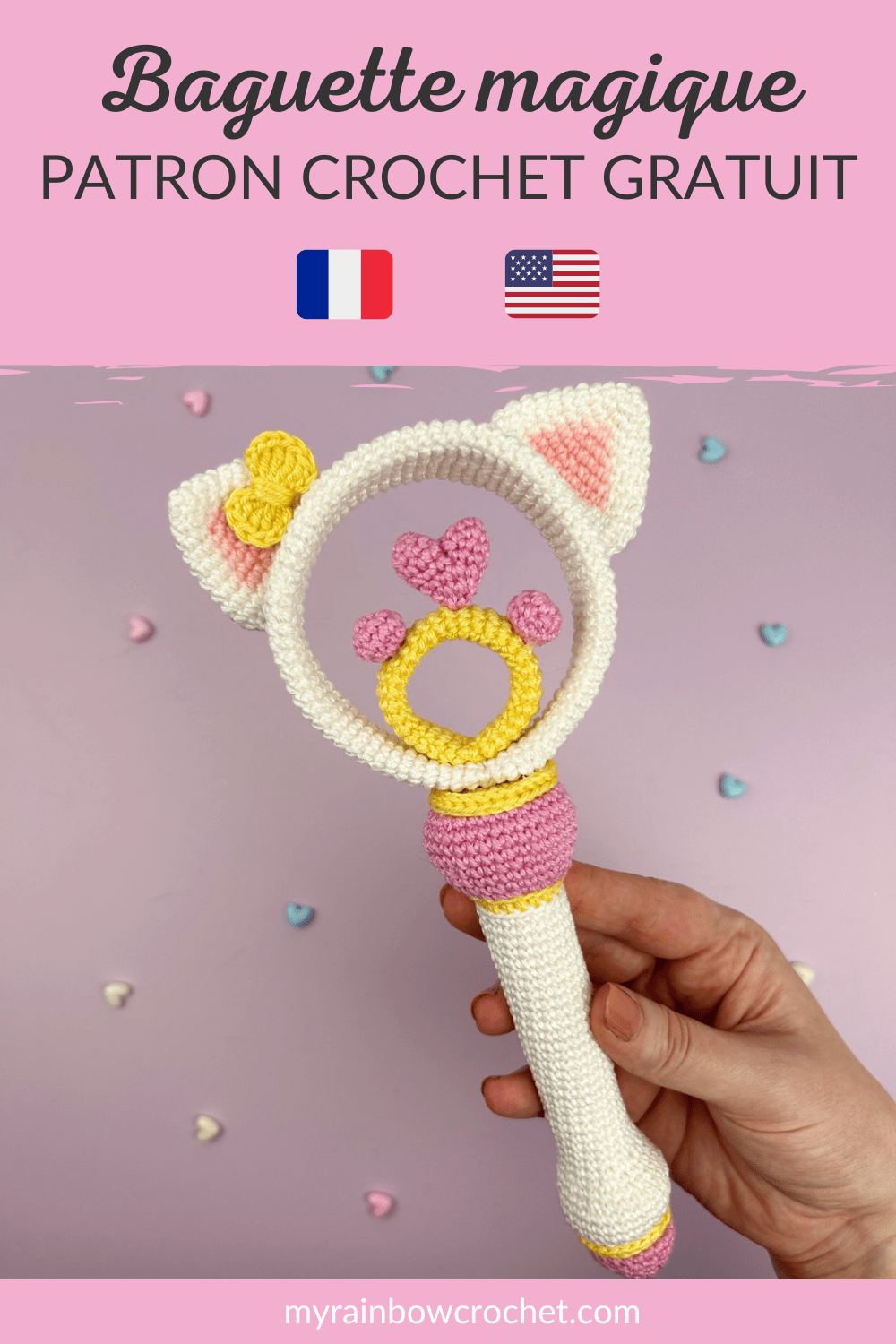 baguette magique chat patron crochet gratuit facile débutant amigurumi FR 7