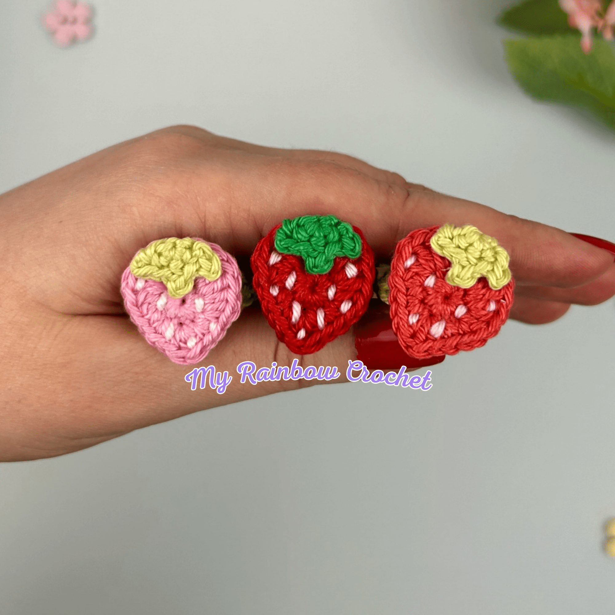 bague fraise tutoriel crochet facile rapide débutant gratuit bijoux