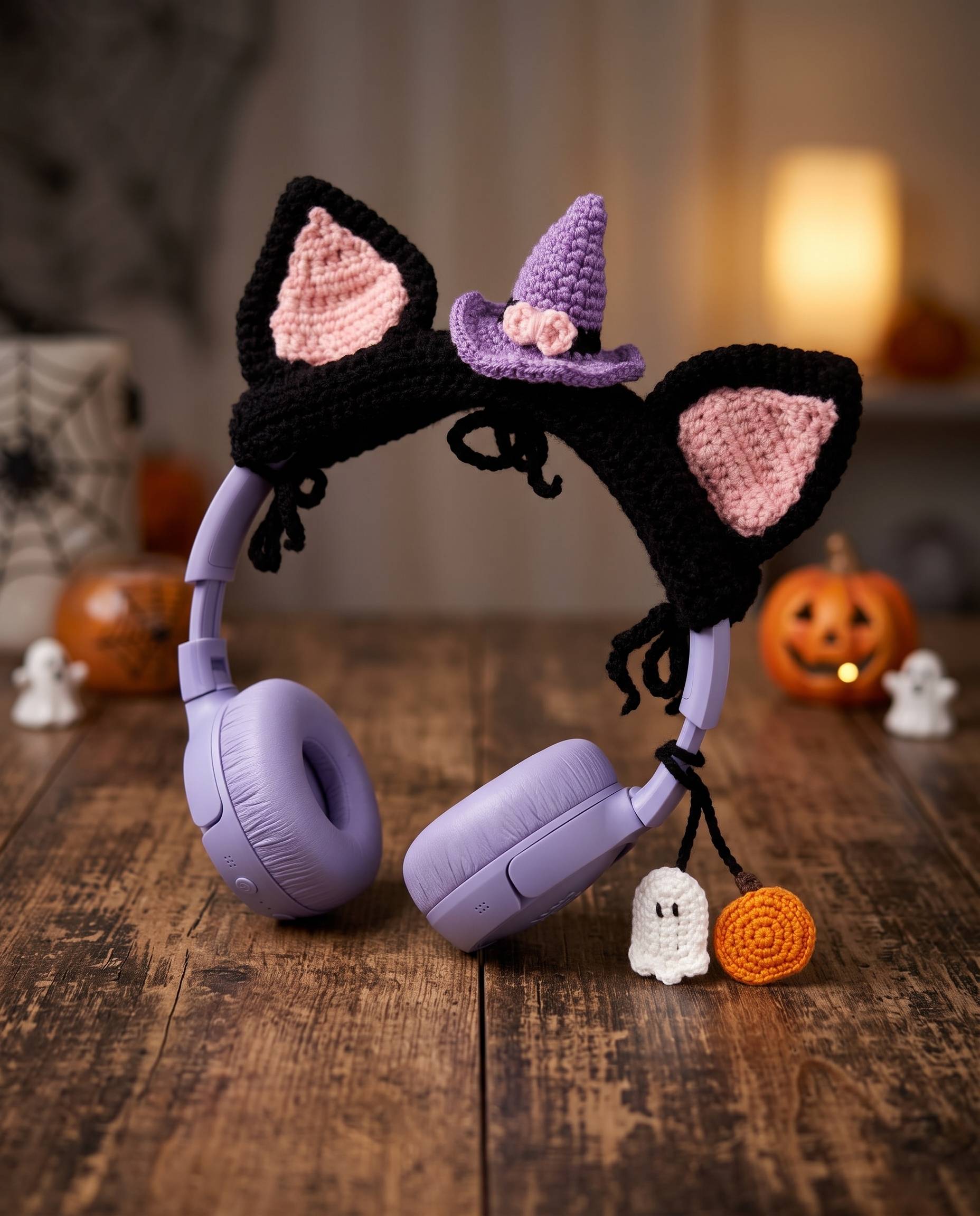 ornement halloween casque porte clés patron crochet gratuit débutant et facile pour Halloween