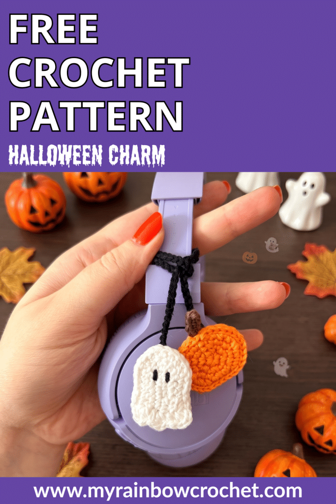 halloween charm for headphone easy crochet pattern for beginner keychain US 3