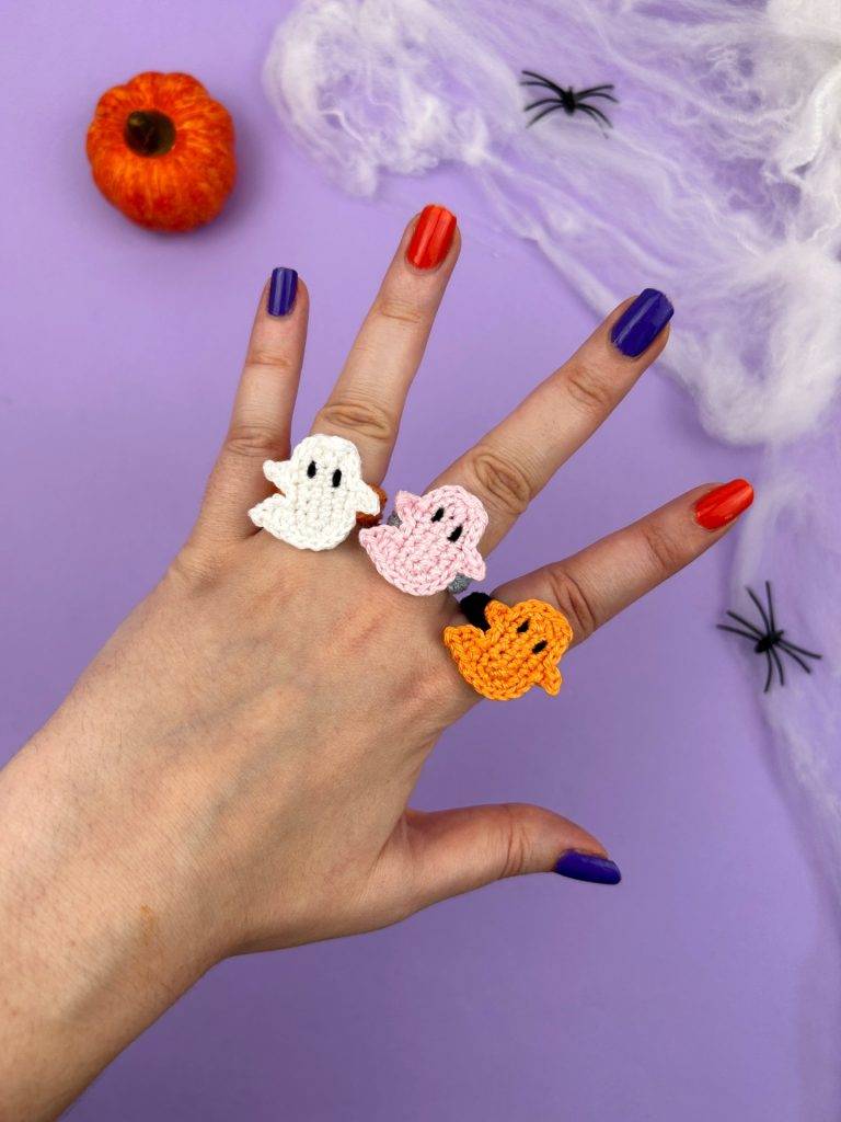 bague fantôme patron crochet facile débutant halloween bijoux