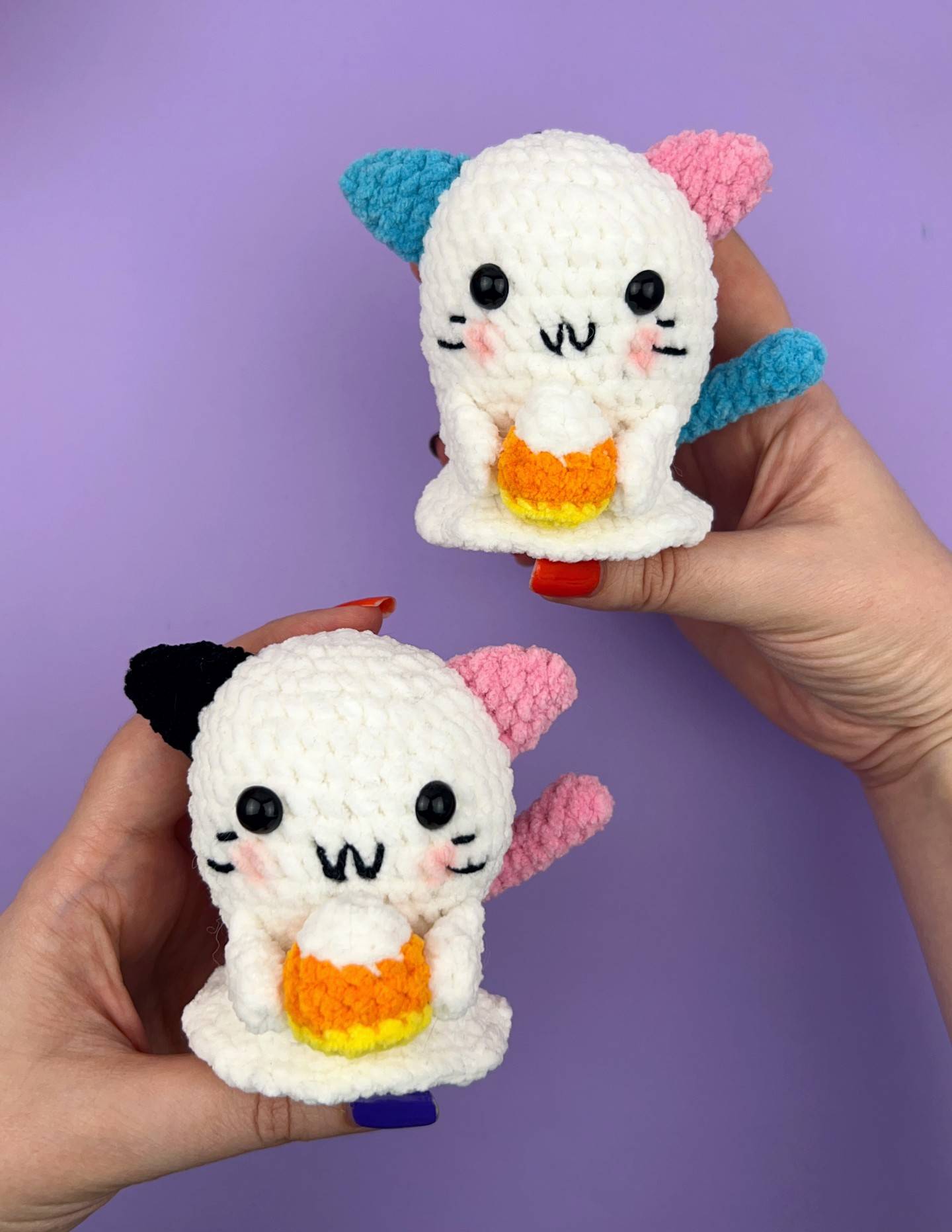 neko chat fantôme amigurumi halloween patron crochet facile pour débutant