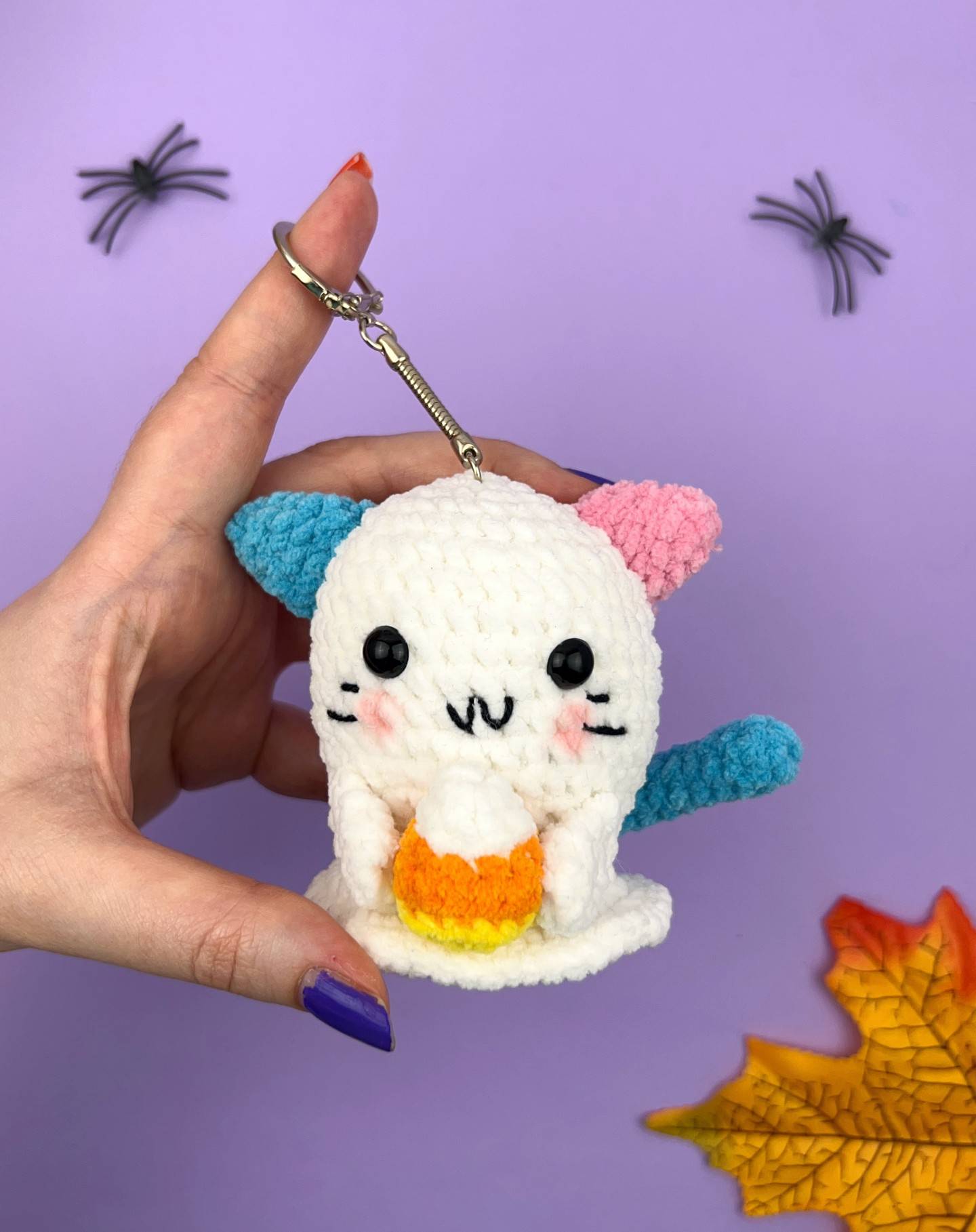 neko ghost cat amigurumi halloween easy crochet pattern for beginner