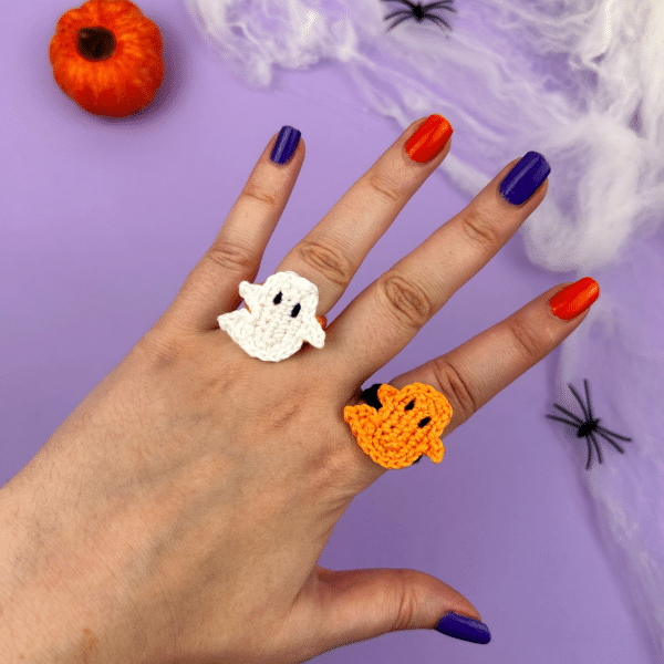 bague fantôme patron crochet facile débutant halloween bijoux